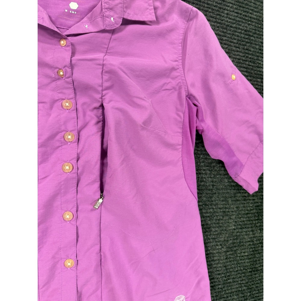 Mountain Hardwear Canyon Hiking Shirt Womens Medium Purple Short Sleeve OL3395 - Picture 4 of 11